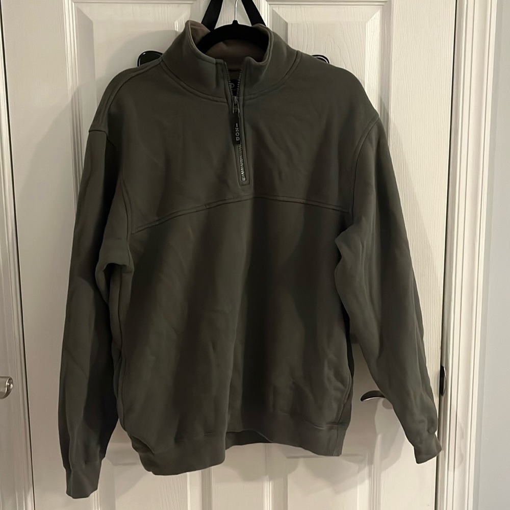 IZOD Green Collared Quarter Zip Sweatshirt